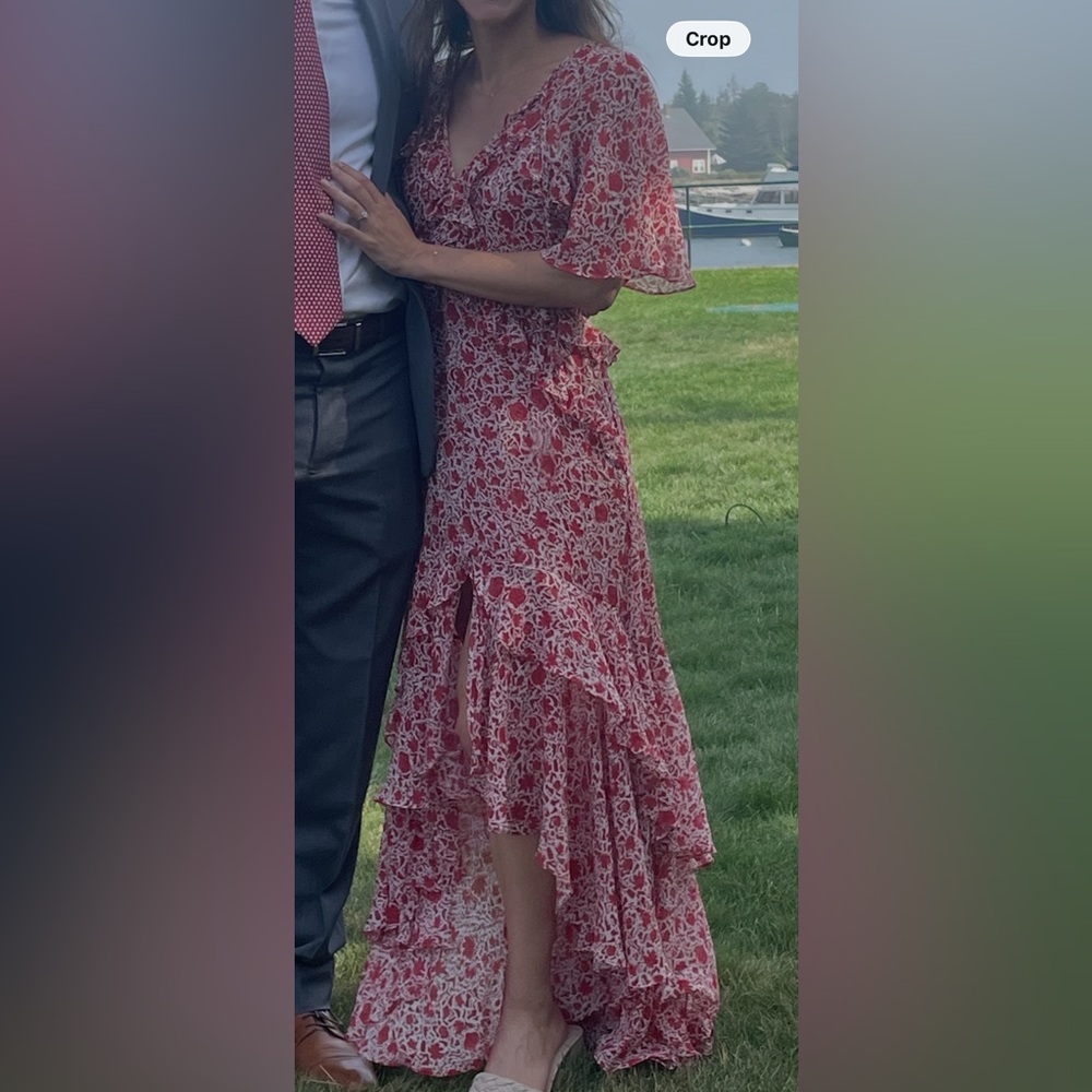 Misa Los Angeles Red Floral Maxi Dress